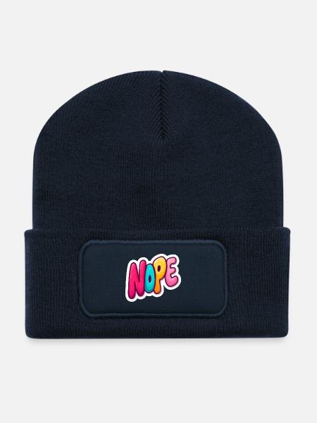 Nope - Recycelte Patch Beanie - French Navy