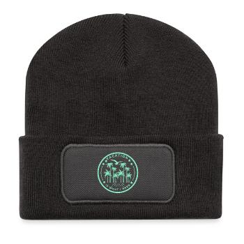 Tropischer Urlaubsmoment - Recycelte Patch Beanie - Dunkelgrau - Vorne