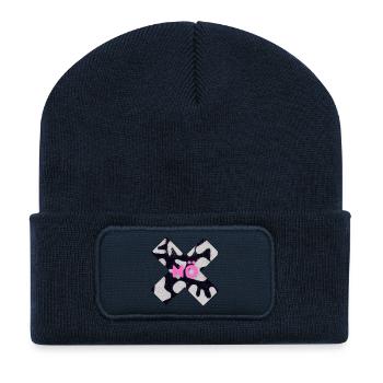 Kreuz - Nö - Nein - Nicht mit mir - Grenzen ziehen - Recycelte Patch Beanie - French Navy - Vorne