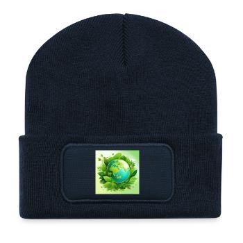Green Planet - Recycled Patch Beanie - french navy - Front