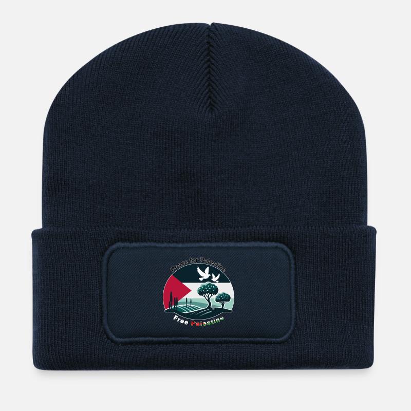 Peace for Palestine - Recycled Patch Beanie - french navy