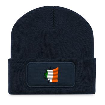 Flag of Ireland - Ireland - Flag Broken Design - Recycled Patch Beanie - french navy - Front