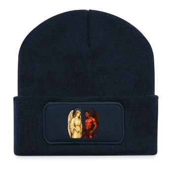 Ange céleste vs démone ardent Illustration - Beanie recyclé à patch - bleu marine - Devant