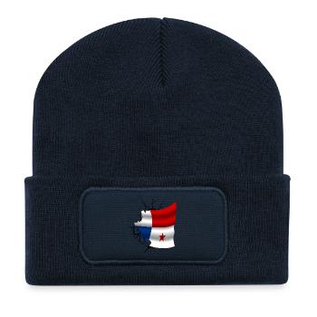 Flag of Panama - Panama - Flag Broken Design - Recycled Patch Beanie - french navy - Front
