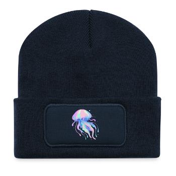 Pastell-Qualle - Recycelte Patch Beanie - French Navy - Vorne