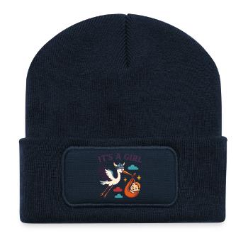 Arrivée de la fille viking - Beanie recyclé à patch - bleu marine - Devant