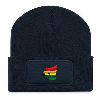 Flag of Ghana - Ghana - Flag Broken Design - Recycled Patch Beanie - french navy - Front