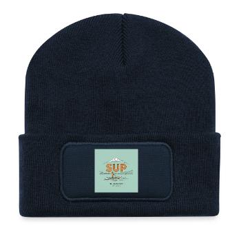 SUP Abenteuer T-Shirt - Recycelte Patch Beanie - French Navy - Vorne