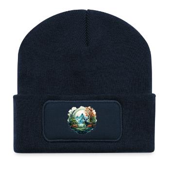 Cercle de la forêt - Beanie recyclé à patch - bleu marine - Devant