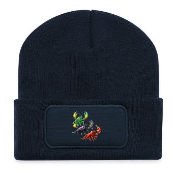 Homard fantaisie coloré scintillant Habitation de mer - Beanie recyclé à patch - bleu marine - Devant