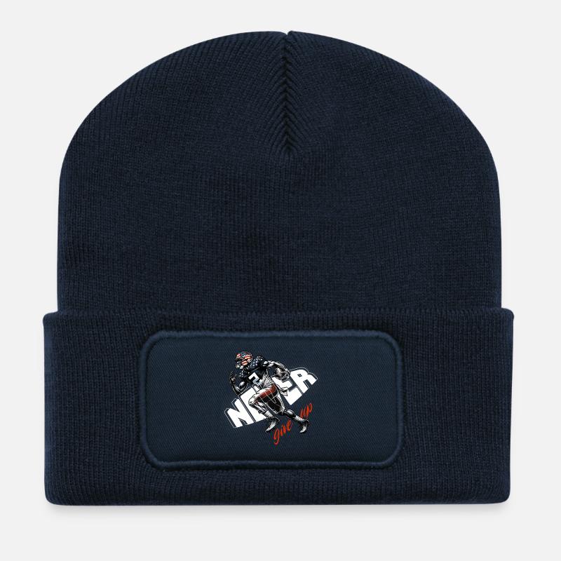 USA Flaggen Footballläufer Sprint - Recycelte Patch Beanie - French Navy