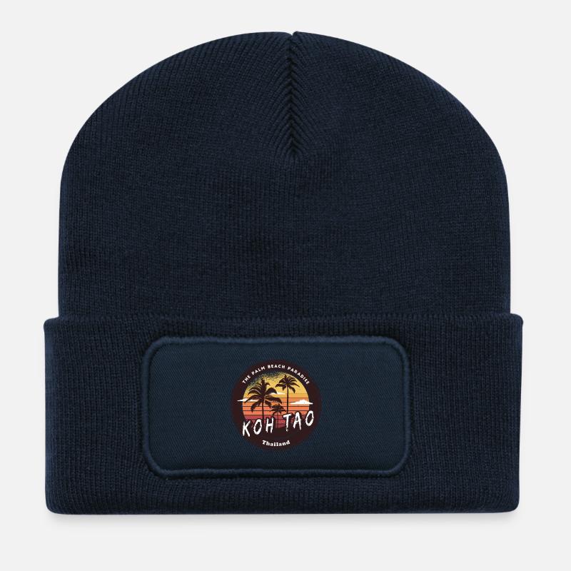 Koh Tao Thailand Vintage Design - Recycelte Patch Beanie - French Navy