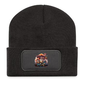 Rêve de champignon - Beanie recyclé à patch - charbon - Devant