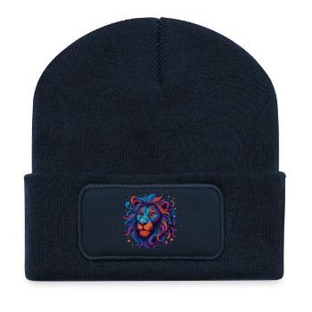 Neon Lion - Recycled Patch Beanie - french navy - Front
