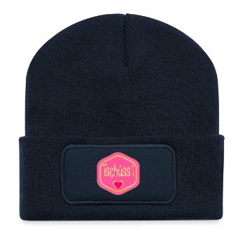 ABSCHIED TSCHÜSS HERZ - Recycelte Patch Beanie - French Navy - Vorne