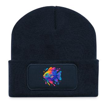 Rainbow Fish - Recycled Patch Beanie - french navy - Front