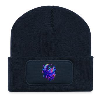Moon Wolf - Recycled Patch Beanie - french navy - Front