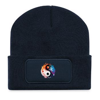 Yin-Yang Splash - Recycled Patch Beanie - french navy - Front