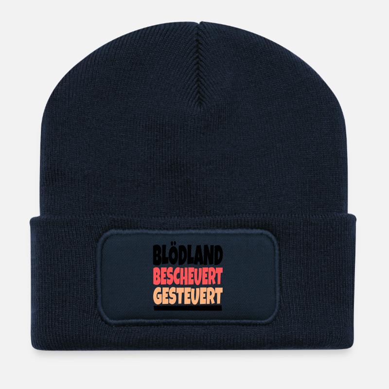 bescheuertes gesteuertes - Recycelte Patch Beanie - French Navy