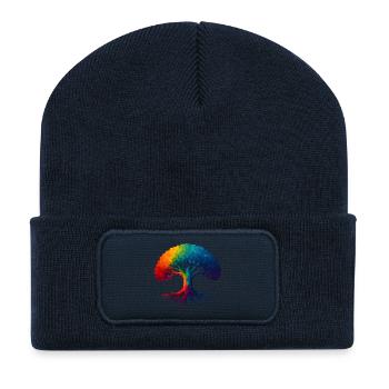 WPAP Style - Yggdrasil World Tree World Ash - Recycled Patch Beanie - french navy - Front