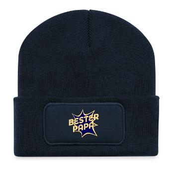 KOMPLIMENTE VATERTAG PAPA - Recycelte Patch Beanie - French Navy - Vorne