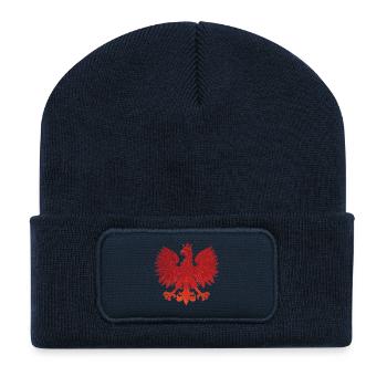 Pologne Polska aigle drapeau drapeau épique cadeau - Beanie recyclé à patch - bleu marine - Devant