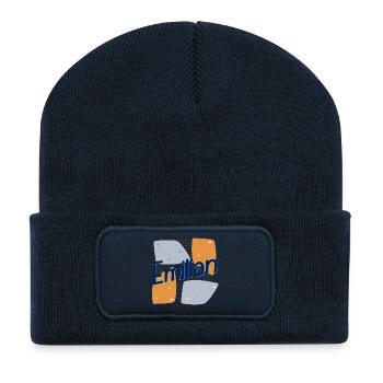 PRÉNOM GARÇON PRÉNOM BÉBÉ PRÉNOM EMILIAN - Beanie recyclé à patch - bleu marine - Devant