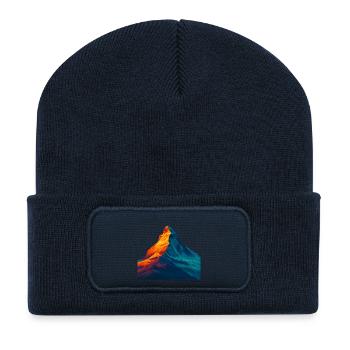 WPAP Style - Matterhorn, Mountain Switzerland - Recycled Patch Beanie - french navy - Front