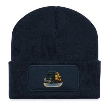 Abschleppwagen mit Kran Illustration - Recycelte Patch Beanie - French Navy - Vorne