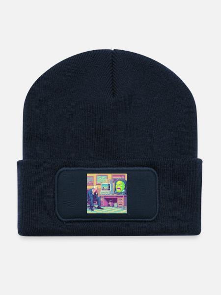 Level 99: Real Life ist mein Endgegner - Recycelte Patch Beanie - French Navy
