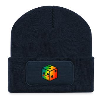 WPAP Polygon Kawaii Style Baby Toy Cube - Recycled Patch Beanie - french navy - Front