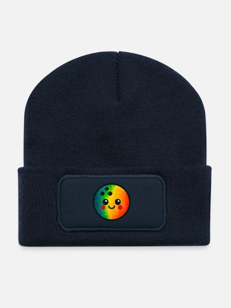 WPAP Polygon Kawaii Stil Spielzeug Kegelkugel - Recycelte Patch Beanie - French Navy