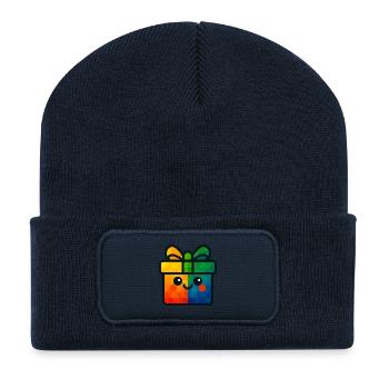 WPAP Polygon Kawaii Style Baby Toy Gift - Recycled Patch Beanie - french navy - Front