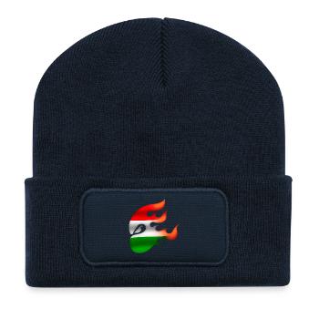 Flagge von Ungarn - Ungarn - Ninja - Recycelte Patch Beanie - French Navy - Vorne