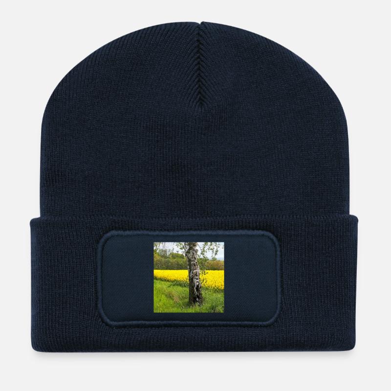 NatureArt Bouleaux de colza - Beanie recyclé à patch - bleu marine