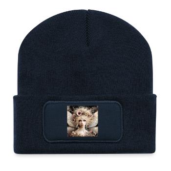 Faszinierende Blumenfee mit zierlichen Flügeln - Recycelte Patch Beanie - French Navy - Vorne