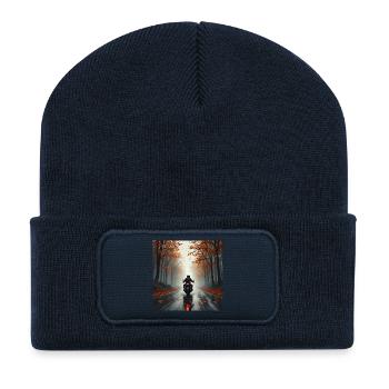 Chevauchez l’automne - Beanie recyclé à patch - bleu marine - Devant
