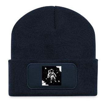 Weltraum-Astronaut im Mondhimmel - Recycelte Patch Beanie - French Navy - Vorne