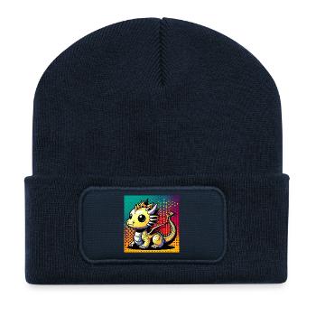 Drache - Recycelte Patch Beanie - French Navy - Vorne