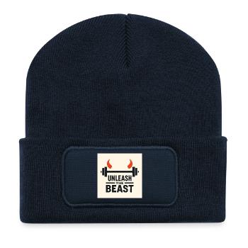 Expression Puissante de Force et Détermination - Beanie recyclé à patch - bleu marine - Devant