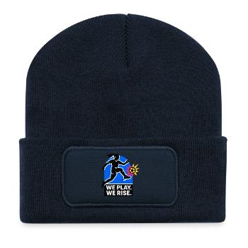 We Play. We Rise. - Recycelte Patch Beanie - French Navy - Vorne