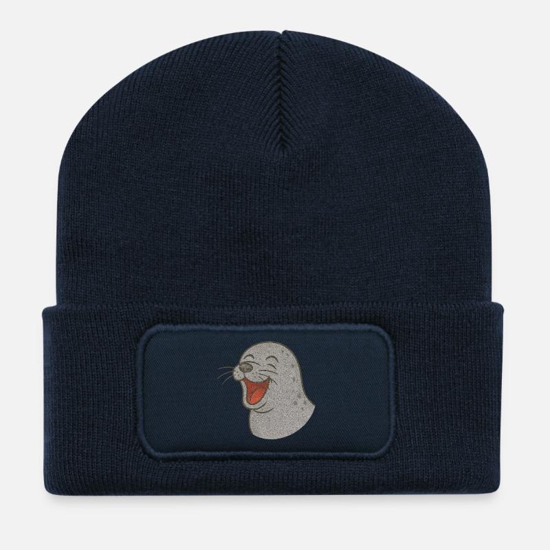 Seehund_der_Lacht - Recycled Patch Beanie - french navy