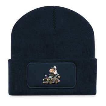 Skurrile Schafe, die brüllen - Recycelte Patch Beanie - French Navy - Vorne