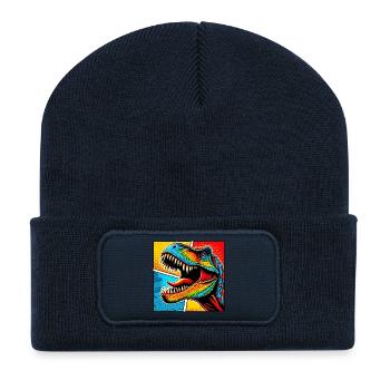 Dinosaurier - Recycelte Patch Beanie - French Navy - Vorne