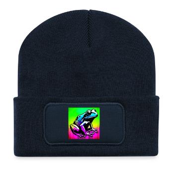 Frosch - Recycelte Patch Beanie - French Navy - Vorne