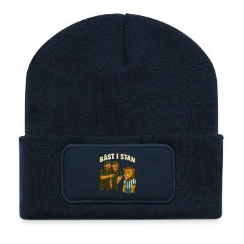 Le meilleur de la ville - Beanie recyclé à patch - bleu marine - Devant