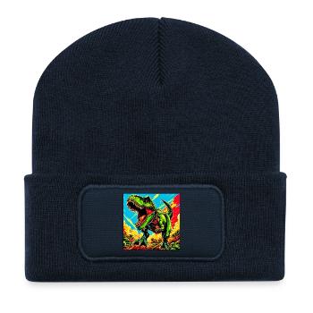 Dinosaurier - Recycelte Patch Beanie - French Navy - Vorne