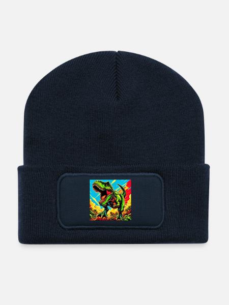 Dinosaurier - Recycelte Patch Beanie - French Navy