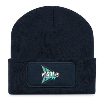 Energie positive - Beanie recyclé à patch - bleu marine - Devant
