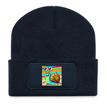 Schnecke - Recycelte Patch Beanie - French Navy - Vorne